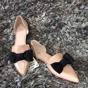 Patent faux leather flats